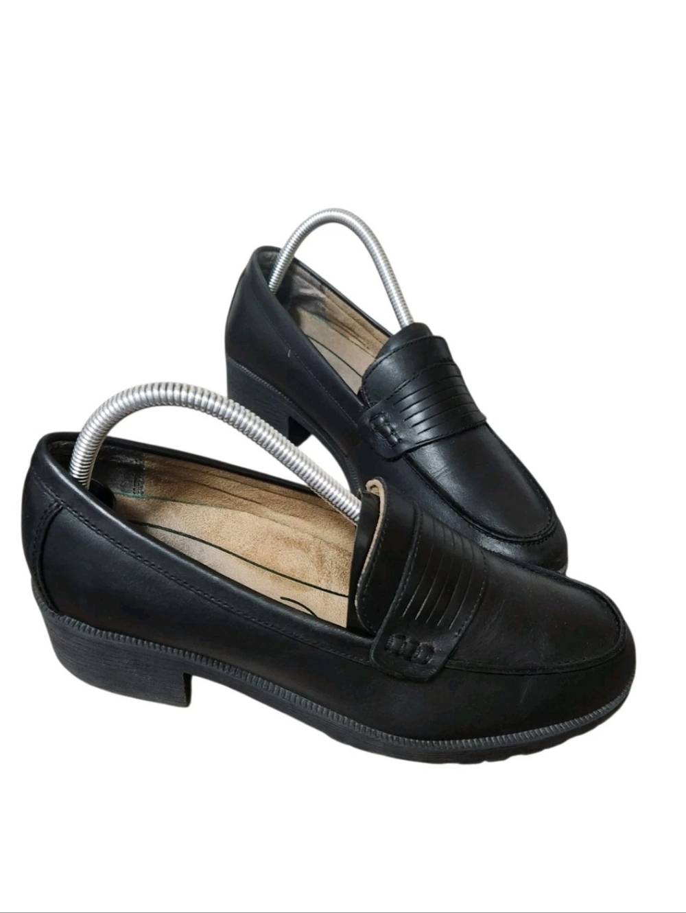 Eastland Y2K Newbury Black Leather Loafers 9 Chunky Heel 3934-01 Dark Academia - Picture 11 of 16